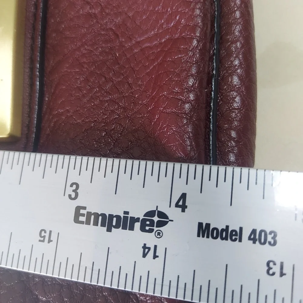 Calvin‎ Klein Burgundy Pebbled Faux Leather Wristlet Gold Hardware Bag